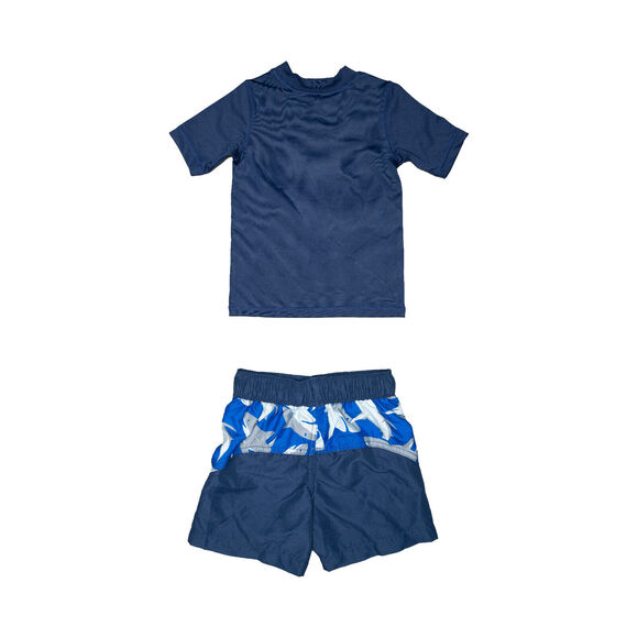 Place Sport Kids Boys Shark Print Swim Top with Shorts Blue Size XS-4 - Picture 2 of 2